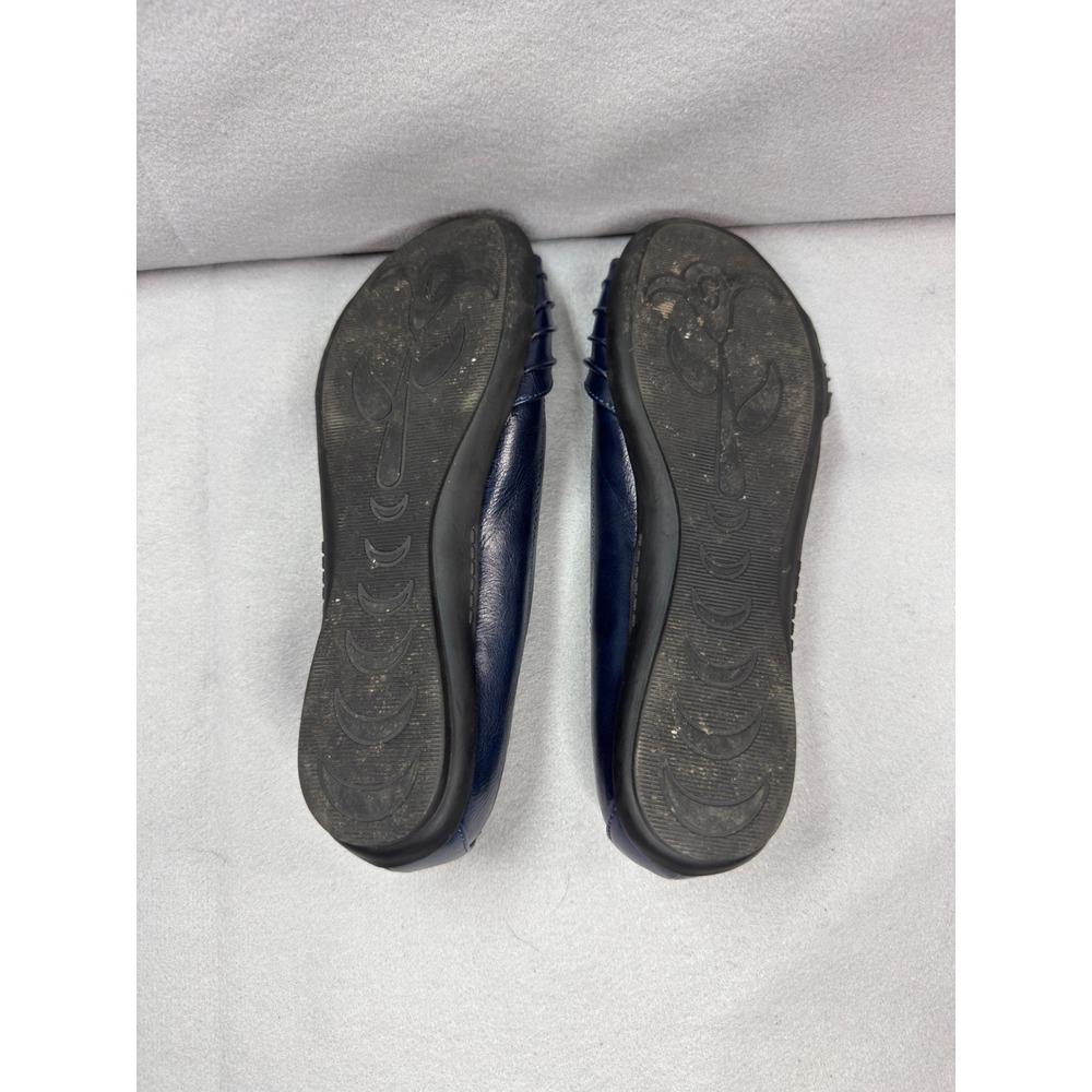 Cliffs by White Mountain Womens Hilt Navy Blue Pleated Comfort Ballet Flats 10W - Picture 8 of 10